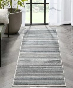 Well Woven Giselle Modern Abstract Striped Grey Rug