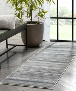Well Woven Giselle Modern Abstract Striped Grey Rug