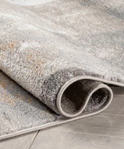 Well Woven Kye Modern Abstract Geometric Grey Rust Rug