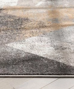 Well Woven Kye Modern Abstract Geometric Grey Rust Rug