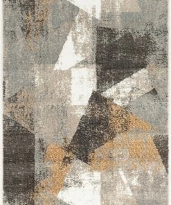 Well Woven Kye Modern Abstract Geometric Grey Rust Rug