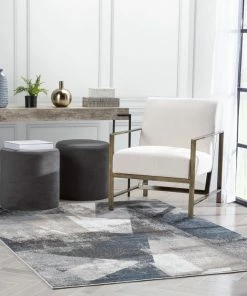 Well Woven Kye Modern Abstract Geometric Grey Rug