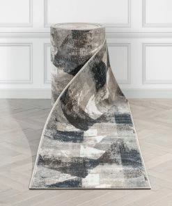 Well Woven Custom Size Runner Kye Abstract Geometric Modern Grey Choose Your Width X Choose Your Length Hallway Runner Rug Vintage