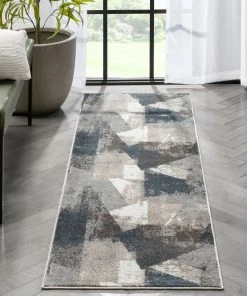 Well Woven Kye Modern Abstract Geometric Grey Rug