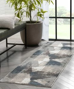 Well Woven Kye Modern Abstract Geometric Grey Rug