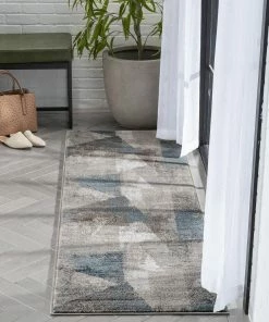 Well Woven Kye Modern Abstract Geometric Grey Rug