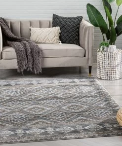 Well Woven Sasha Moroccan Trellis Grey Rug