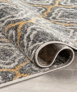 Well Woven Global Rowan Moroccan Lattice Trellis Grey Rug