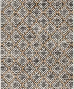 Well Woven Global Rowan Moroccan Lattice Trellis Grey Rug