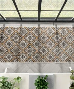 Well Woven Global Rowan Moroccan Lattice Trellis Grey Rug