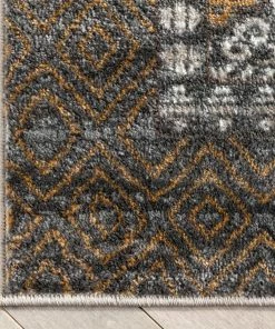 Well Woven Global Rhea Moroccan Lattice Trellis Grey Rug