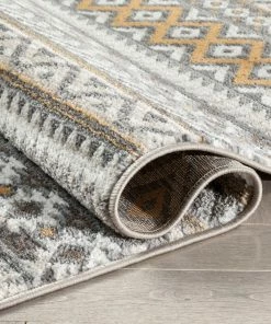 Well Woven Sahil Moroccan Tribal Stripes Grey Rug