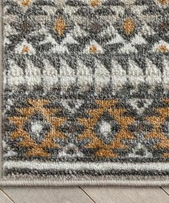 Well Woven Sahil Moroccan Tribal Stripes Grey Rug