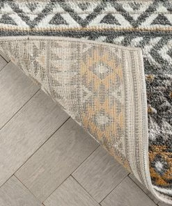 Well Woven Sahil Moroccan Tribal Stripes Grey Rug