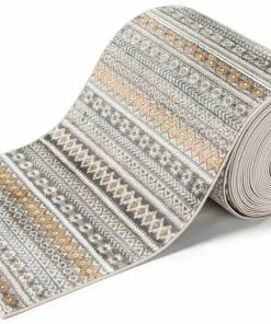 Well Woven Custom Size Runner Sahil Moroccan Tribal Stripe Grey Choose Your Width X Choose Your Length Hallway Runner Rug