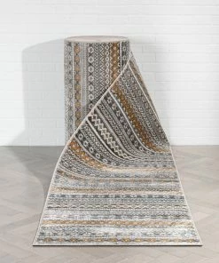 Well Woven Custom Size Runner Sahil Moroccan Tribal Stripe Grey Choose Your Width X Choose Your Length Hallway Runner Rug