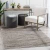 Well Woven Zia Modern Abstract Striation Grey Beige Rug