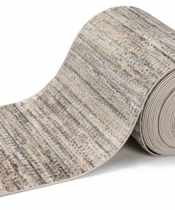 Well Woven Vintage Custom Size Runner Zia Striation Modern Abstract Grey Beige Choose Your Width X Choose Your Length Hallway Runner Rug