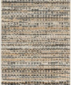 Well Woven Zia Modern Abstract Striation Grey Beige Rug