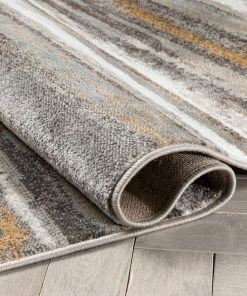 Well Woven Makai Modern Abstract Striped Grey Rug Vintage