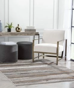 Well Woven Makai Modern Abstract Striped Grey Rug Vintage