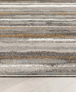 Well Woven Makai Modern Abstract Striped Grey Rug Vintage