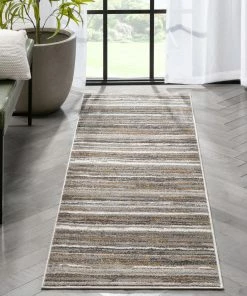 Well Woven Makai Modern Abstract Striped Grey Rug Vintage