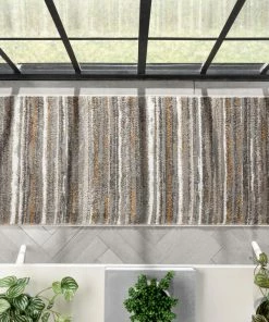 Well Woven Makai Modern Abstract Striped Grey Rug Vintage