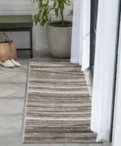 Well Woven Makai Modern Abstract Striped Grey Rug Vintage