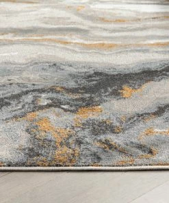 Well Woven Vintage Yara Modern Abstract Grey Rust Rug