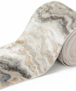 Well Woven Custom Size Runner Yara Abstract Modern Grey Rust Choose Your Width X Choose Your Length Hallway Runner Rug