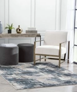 Well Woven Lilith Modern Abstract Grey Blue Rug