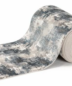 Well Woven Vintage Custom Size Runner Lilith Abstract Modern Grey Blue Choose Your Width X Choose Your Length Hallway Runner Rug