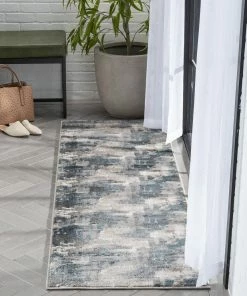 Well Woven Lilith Modern Abstract Grey Blue Rug