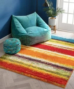 Well Woven Unbelievable Multi Modern Bright Rug Red