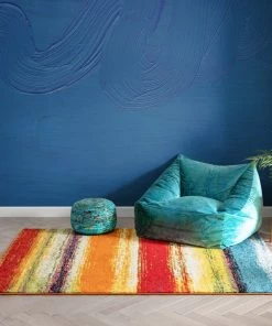 Well Woven Unbelievable Multi Modern Bright Rug Red