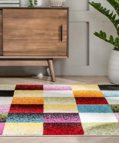 Well Woven Geometric Gateway Multi Modern Square Rug