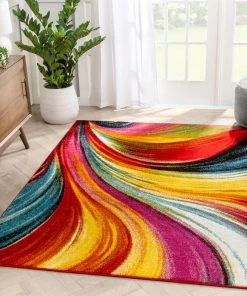 Well Woven Multi Color Pleasure Multi Modern Bright Rug