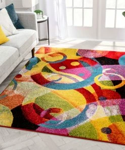 Well Woven Brilliant Multi Modern Bright Rug
