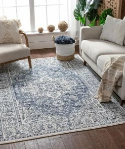 Well Woven Benjamin Dark Blue Vintage Medallion Rug