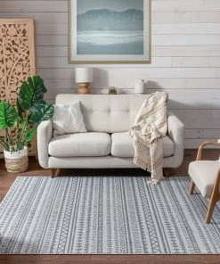 Well Woven Vintage Easton Grey Modern Geometric Rug