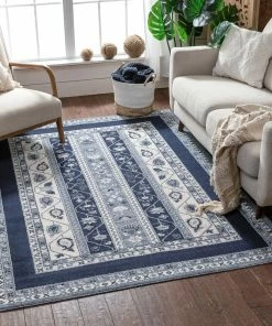 Well Woven Milo Blue Modern Paisley Antique Rug Vintage