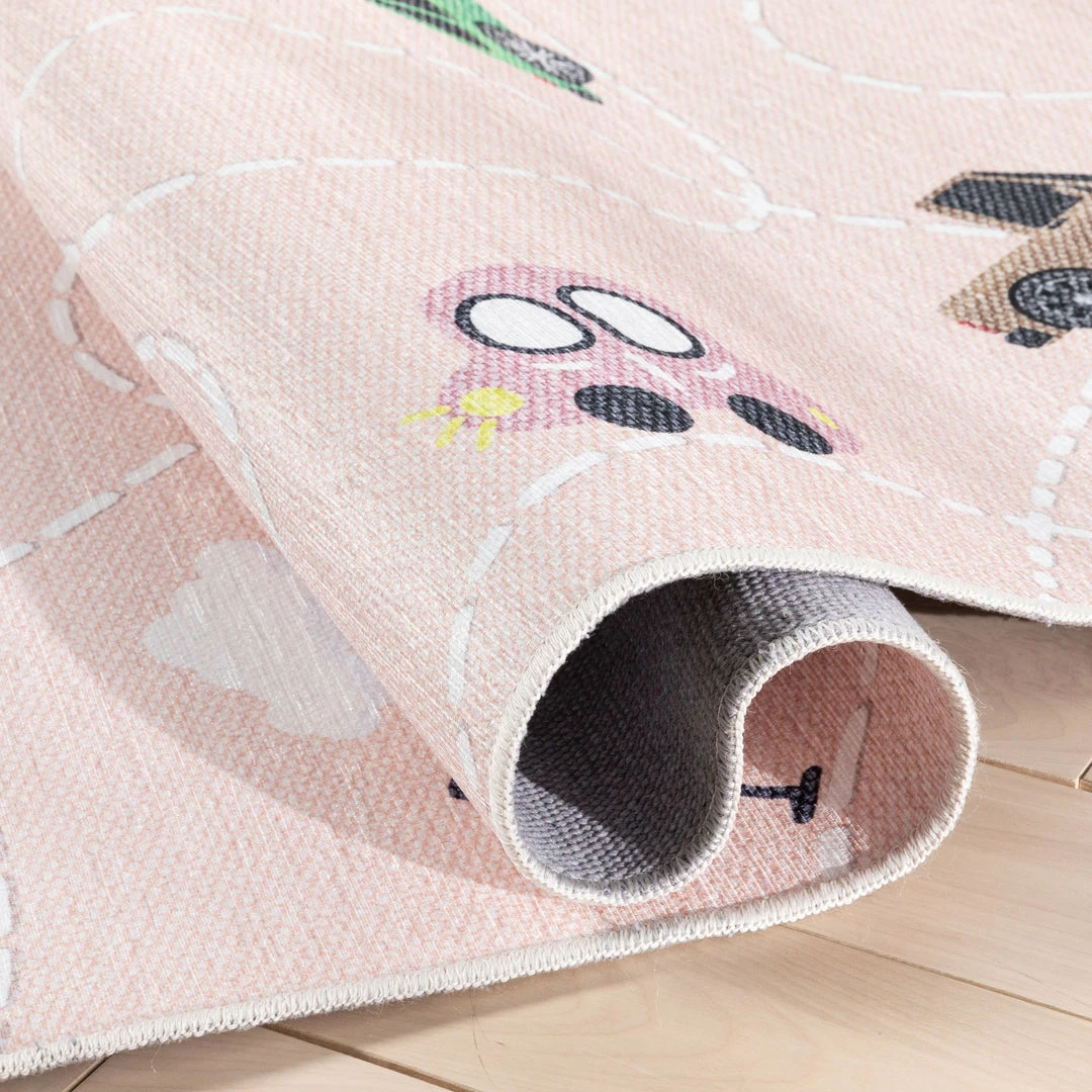 Well Woven Traffic Modern Blush Flat-Weave Washable Kids Rug 5 Well Woven Traffic Modern Blush Flat-Weave Washable Kids Rug