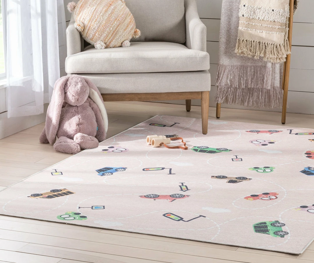 Well Woven Traffic Modern Blush Flat-Weave Washable Kids Rug 8 Well Woven Traffic Modern Blush Flat-Weave Washable Kids Rug