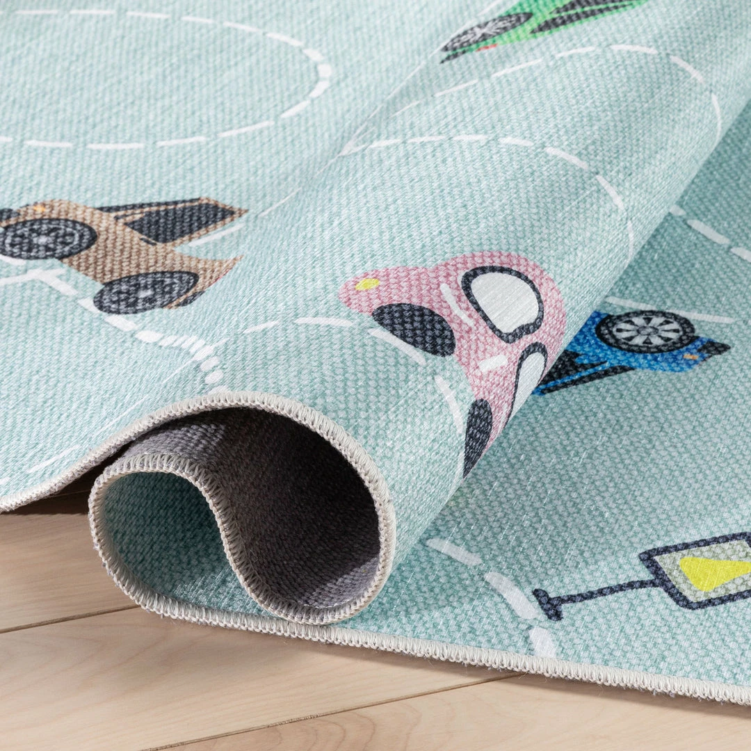Well Woven Machine Washable Traffic Modern Green Flat-Weave Washable Kids Rug 5 Well Woven Machine Washable Traffic Modern Green Flat-Weave Washable Kids Rug