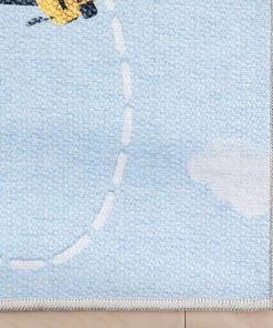 Well Woven Traffic Modern Light Blue Flat-Weave Washable Kids Rug