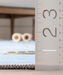 Well Woven Traffic Modern Light Blue Flat-Weave Washable Kids Rug