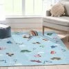 Well Woven Traffic Modern Light Blue Flat-Weave Washable Kids Rug