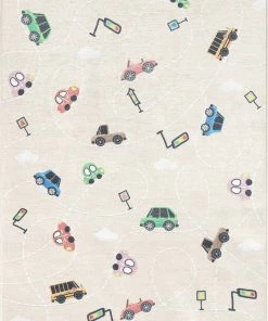 Well Woven Traffic Modern Beige Flat-Weave Washable Kids Rug
