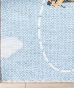 Well Woven Traffic Modern Blue Flat-Weave Washable Kids Rug Machine Washable